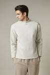 EDUARDO Men's Long Sleeve Semi-Over Fit Brushed Heavy Cotton Blend Mock Neck Top.