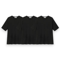 EDUARDO Men's Relaxed semi-overfit short-sleeved t-shirt multipack 3 pcs  [Black]