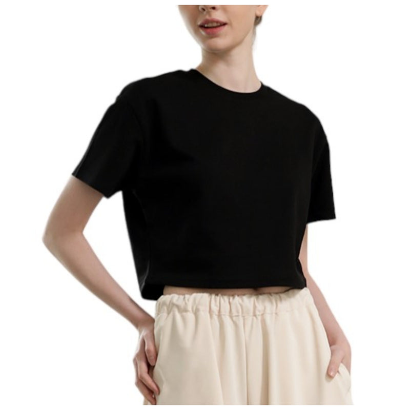 EDUARDO Women Premium Modal Cotton Casual Short Sleeve Crop Tops T-Shirt.