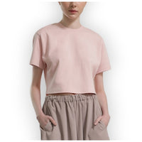 EDUARDO Women Premium Modal Cotton Casual Short Sleeve Crop Tops T-Shirt.