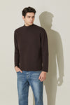 EDUARDO Men's Long Sleeve Semi-Over Fit Brushed Heavy Cotton Blend Mock Neck Top.